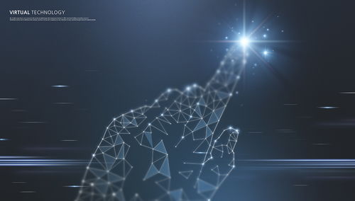 藍色手指科技感信息技術網(wǎng)格線條光效三維立體空間高清背景海報psd設計素材 83104 設計元素 美工云 meigongyun.com 未歸類